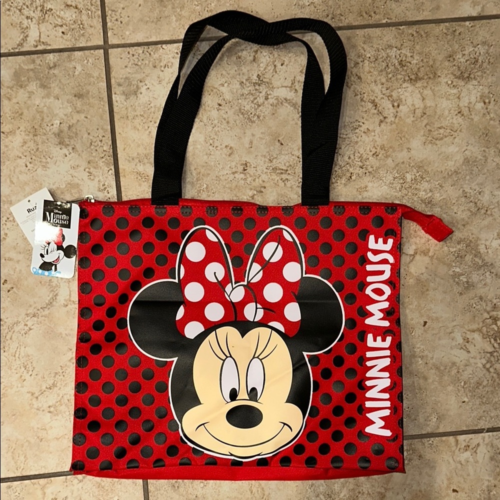 Disney Minnie Mouse Red Polka Dot Tote Bag NWT